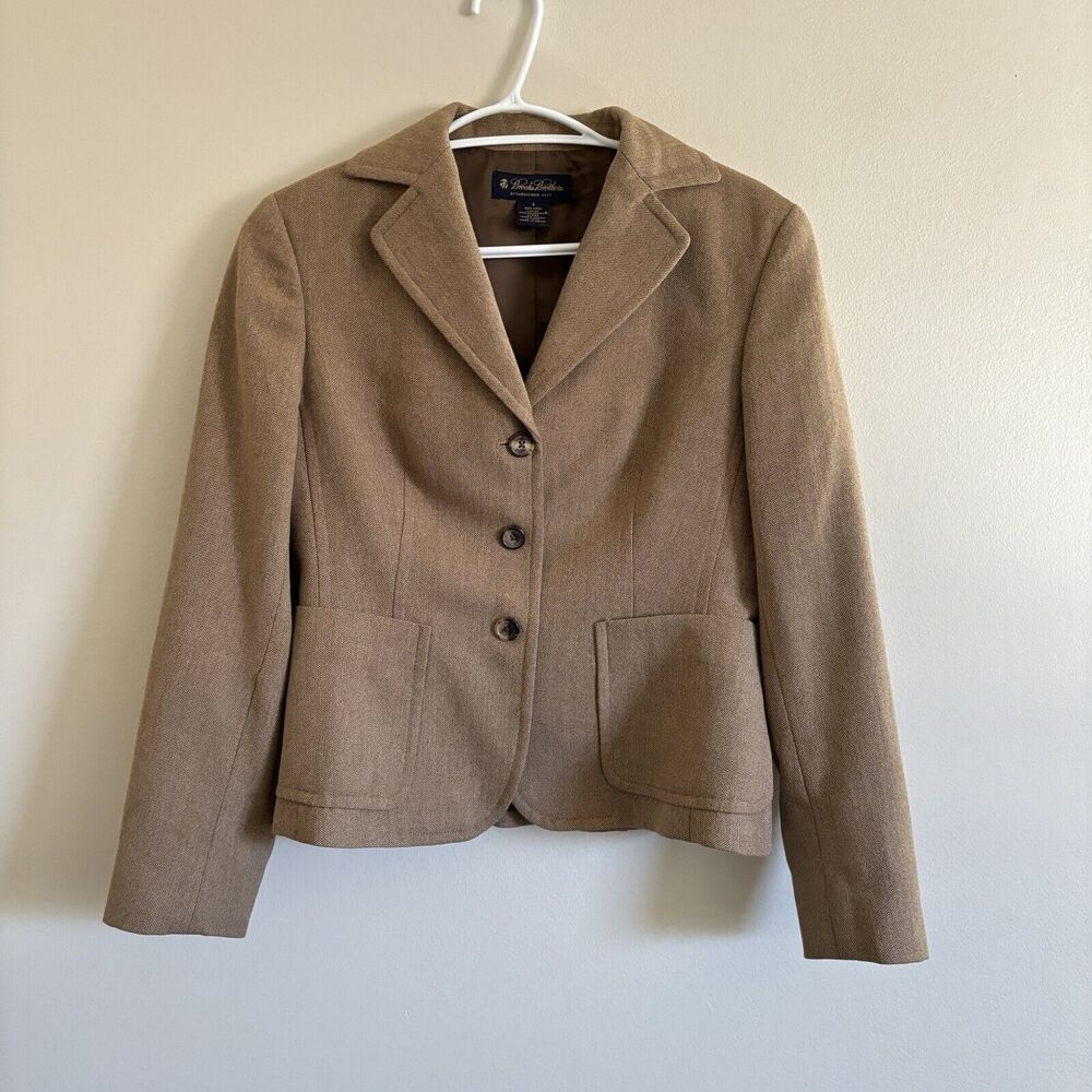Brooks Brothers Women’s 3 Button Wool Blend Brown Blazer Size 4